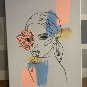 Customize Minimalist sewed and painted art